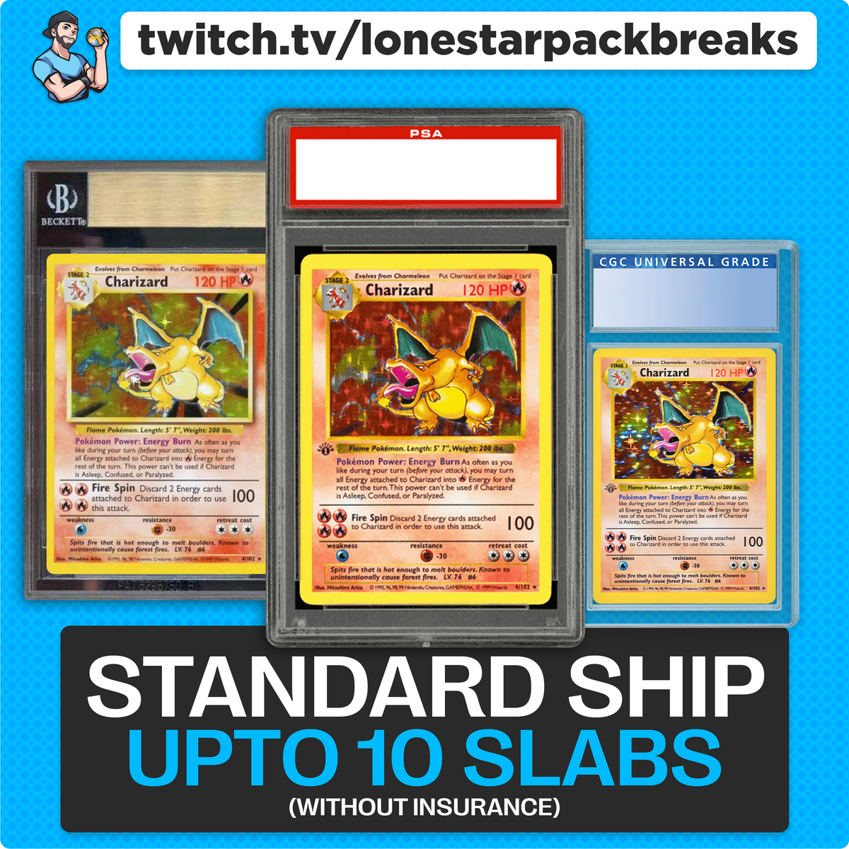 pokemon card insurance Slab Shipping 1-10 Graded Cards Without Insurance