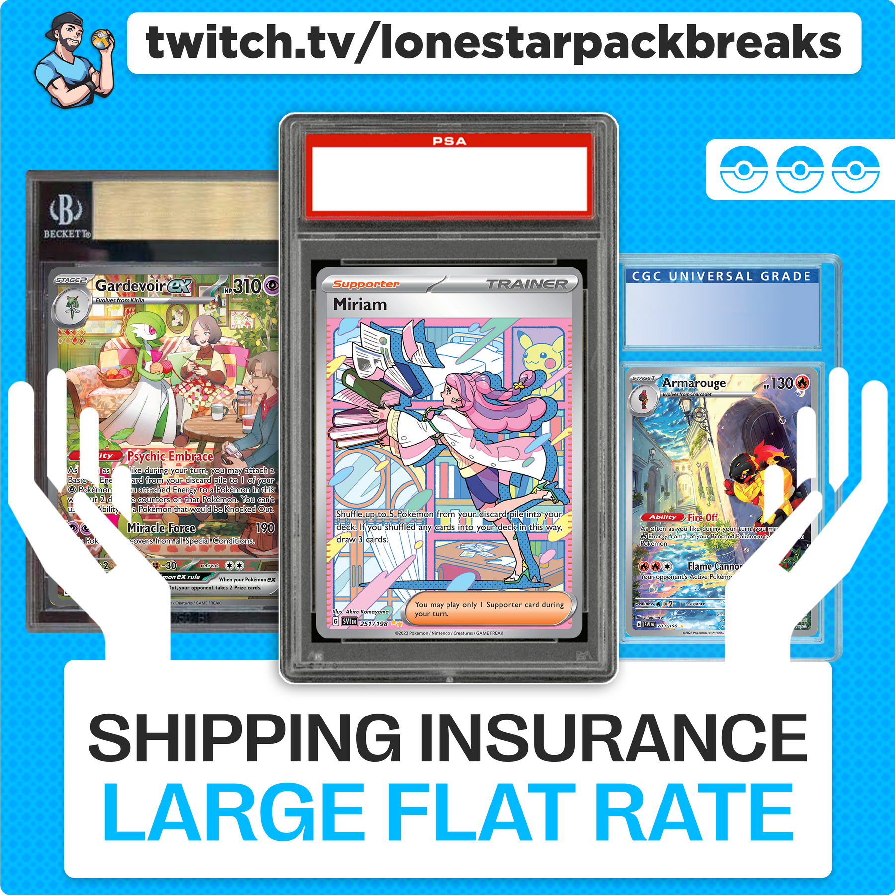 Shipping Insurance-Large Flate Rate (up to 60 breaks or 45 slabs)